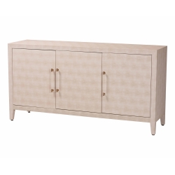 Baxton Studio Nira Faux Shagreen Sideboard  -  Contemporary 3-Door Buffet Storage Cabinet with Sleek Handles for Dining Room or Living Room
